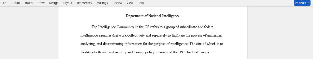 national intelligence