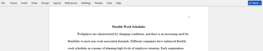 flexible work schedules