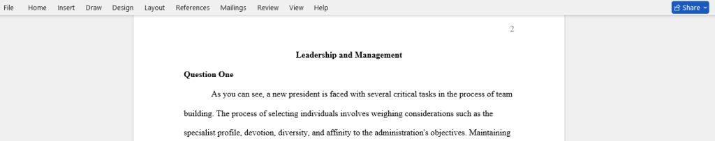 leadership and management