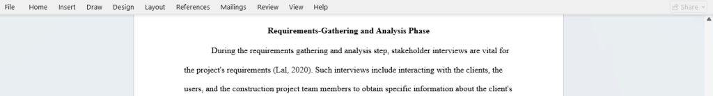 requirements-gathering and analysis phase