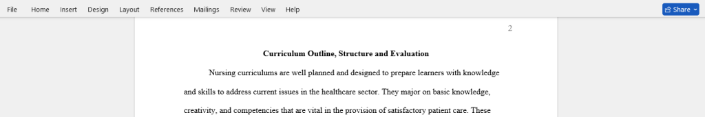 curriculum outline 
