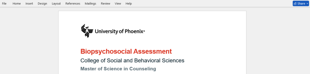 biopsychosocial assessment