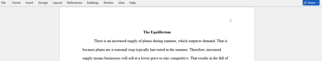 the equilibrium