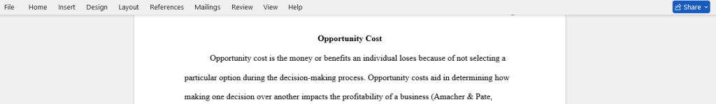opportunity cost