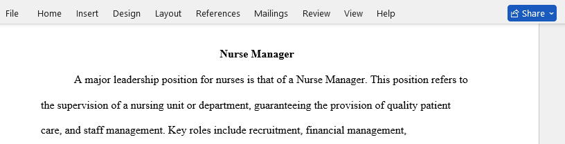 nurse manager