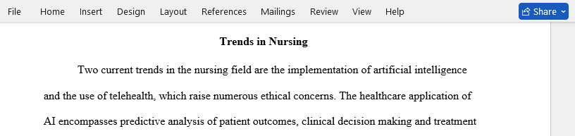 Trends in nursing
