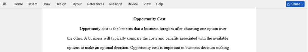 opportunity cost