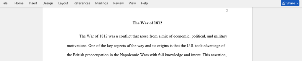 the war of 1812