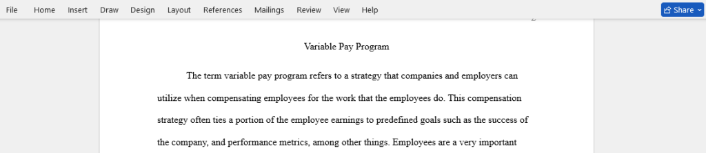 variable pay program