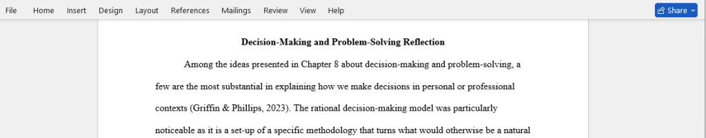 Decision Making and Problem Solving