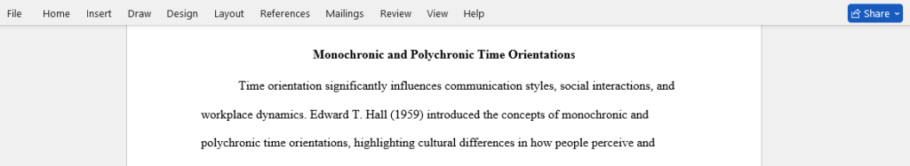 monochronic and polychronic time orientations