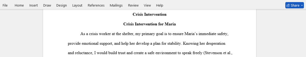 crisis intervantion 