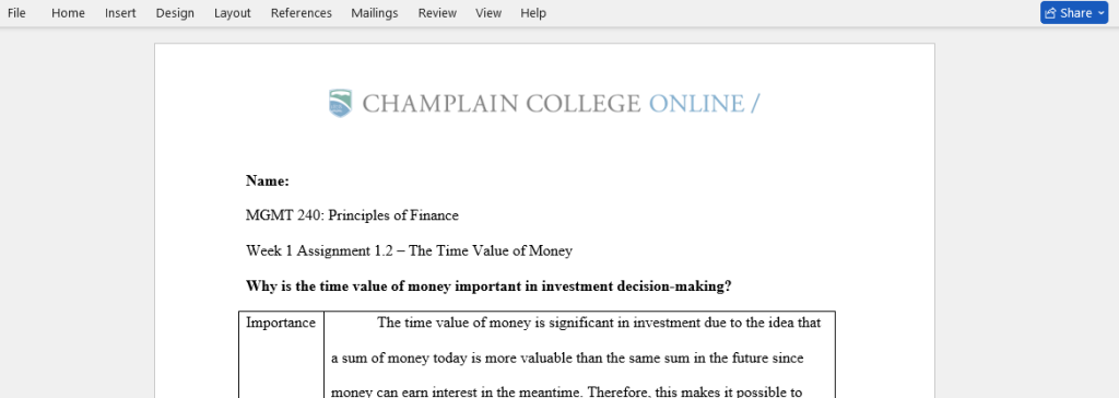 The Time Value of Money