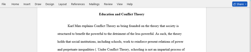 education and conflict theory