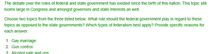 The debate over the roles of federal and state government has existed since the birth of this nation