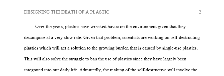 Death of plastic