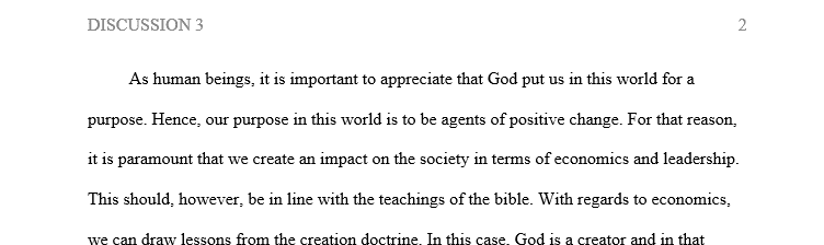 responsibility of Christians with regards to economic development