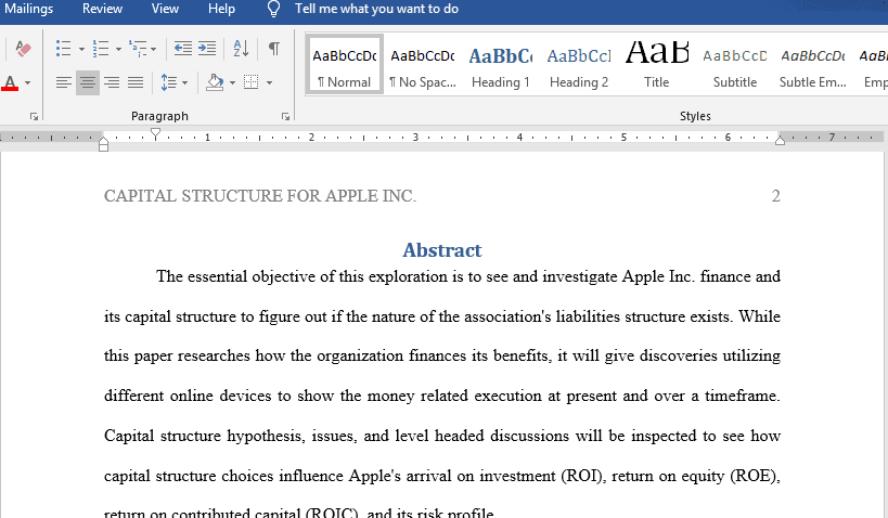 Capital structure for Apple inc