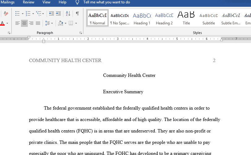 Community Health Center Efficiency