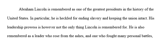 Abraham Lincoln struggles