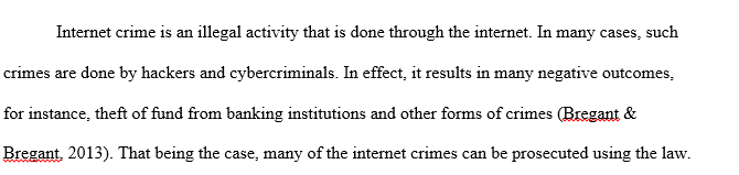 Act of internet crime took place