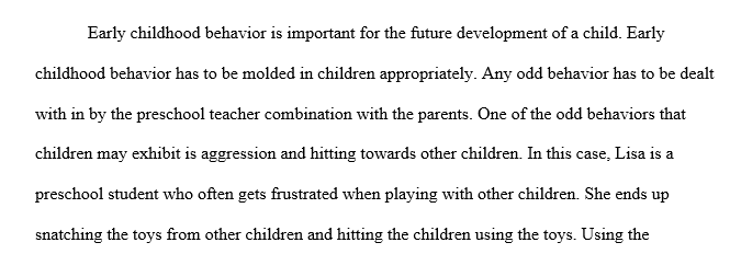 Address a child's behavior in early education
