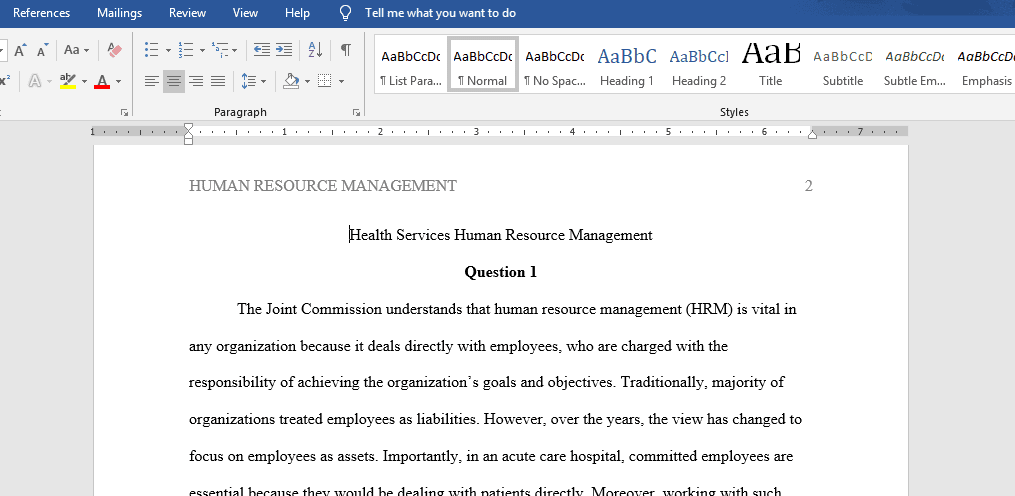Assignment 2: Human Resources Policies and Procedures