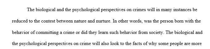 Biological and psychological perspectives