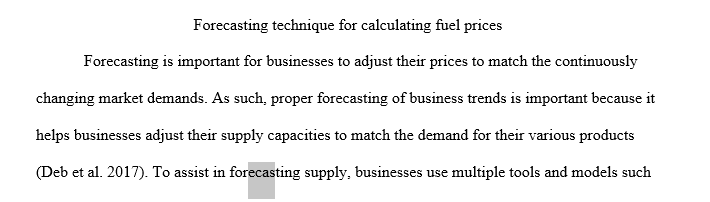 Calculating fuel prices