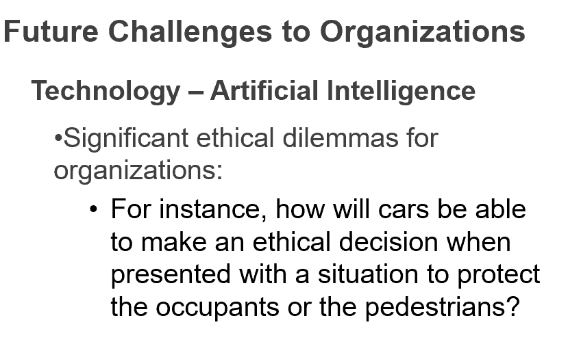 Challenges facing organizations in next 20 years