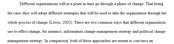 Change management strategy