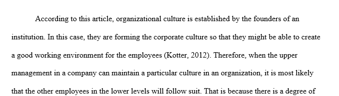 Changing Organizational Culture