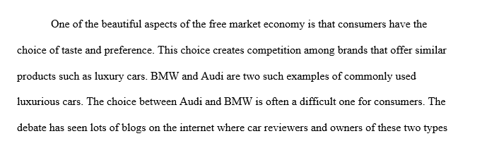 Compare and contrast BMW VS Audi