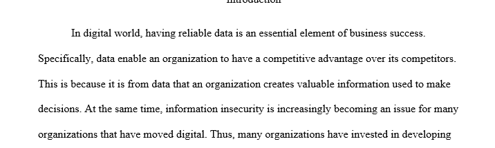 Developing the Corporate Strategy for Information Security