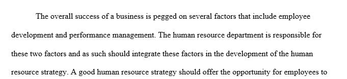 Employee Development and Performance