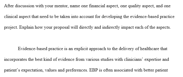 Evidence-based practice project.
