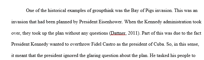 Explore an instance of groupthink