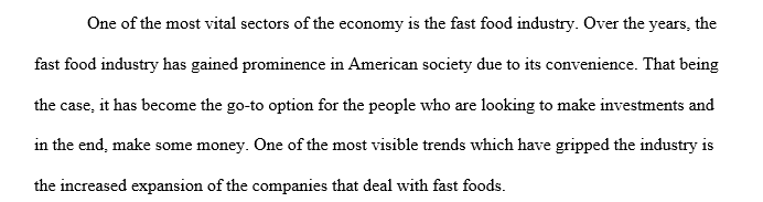 Fast food industry