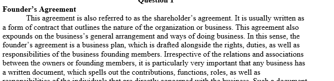 Founders' agreement