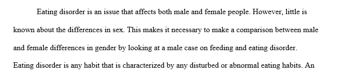 Gender and Feeding and Eating Disorders