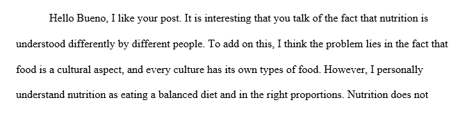 Healthy nutrition