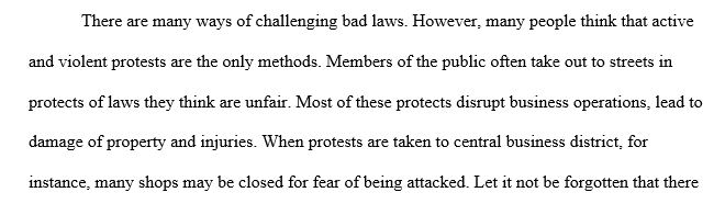 How to protest against unfair or unreasonable laws