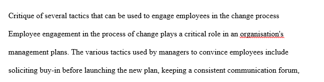 Implanting Change in an Organization