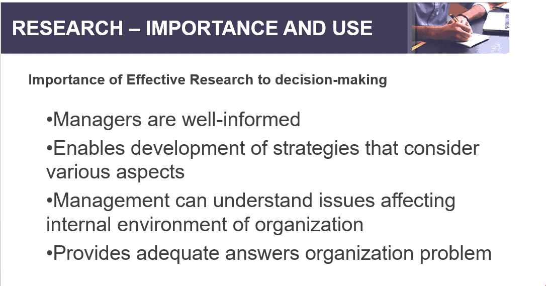 Importance of research and the use of research methods