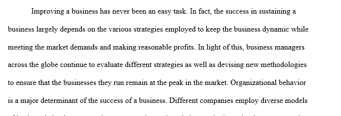 Influence of Organizational Behavior