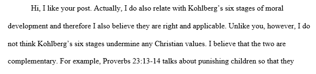Kohlberg’s six stages of moral development
