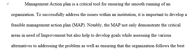 Management Action Plan
