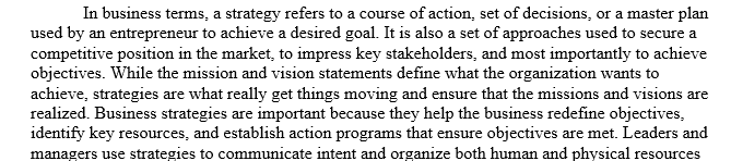 Management Policy and Strategy