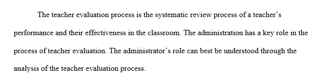 Observation process of a teacher evaluation