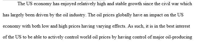 Oil and the US involvement